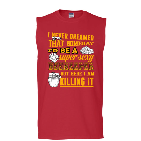 I'd Be A Sexy Beekeeper T Shirt, Coolest Beekeeper Tank Top (Men's Cotton Sleeveless)