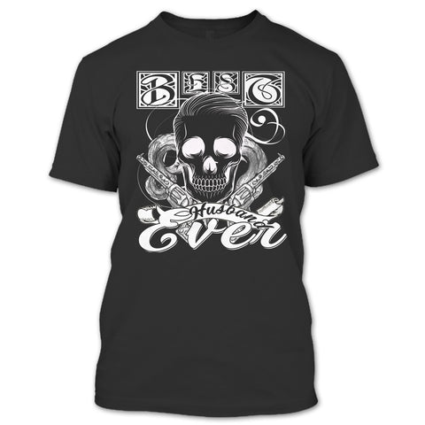 A black t-shirt with the shopify logo