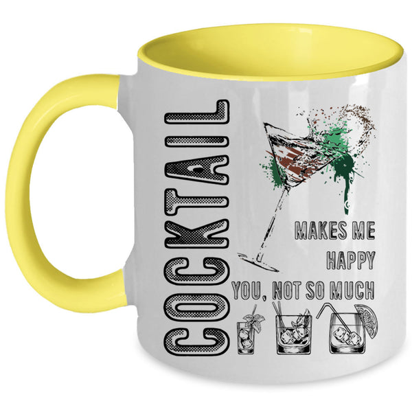 I Love Cocktail Coffee Mug, Cocktail Makes Me Happy Accent Mug
