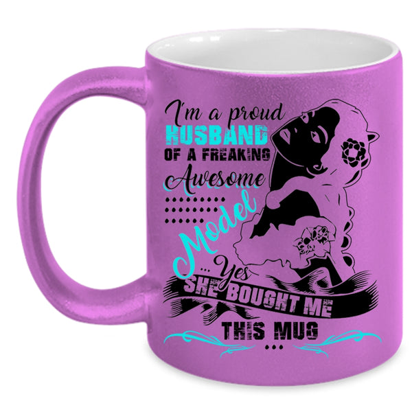 Cool Model's Husband Coffee Mug, I'm A Proud Husband Of A Model Accent Mug
