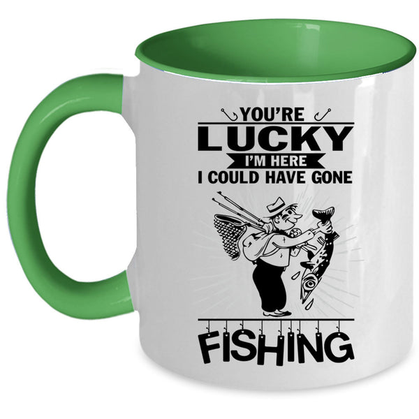 Outdoor Coffee Mug, I Could Have Gone Fishing Accent Mug