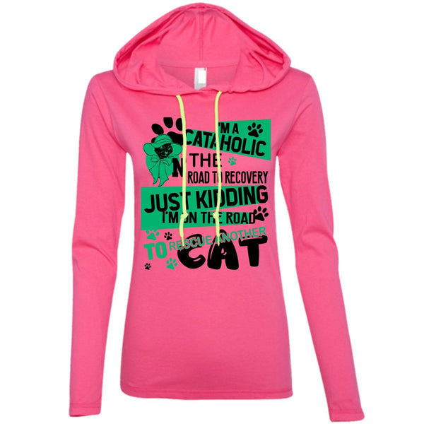 I'm A Cataholic In The Road T Shirt, I Love My Cat T Shirt, Awesome T-Shirts