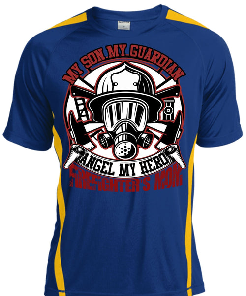Firefighter's Mom T Shirt, My Son My Guardian Angel T Shirt, Cool Shirt