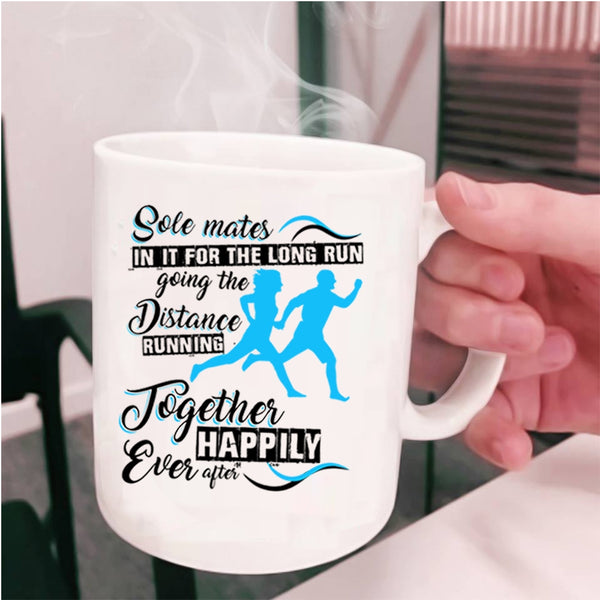Funny Runner Coffee Mug, Running Together Happily Ever Cup