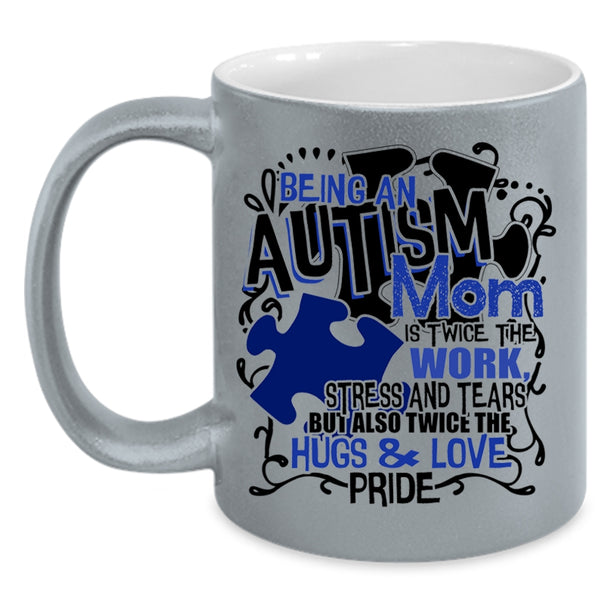 Awesome Mom Coffee Mug, Being An Autism Mom Accent Mug
