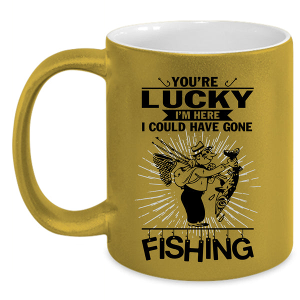 Outdoor Coffee Mug, I Could Have Gone Fishing Accent Mug