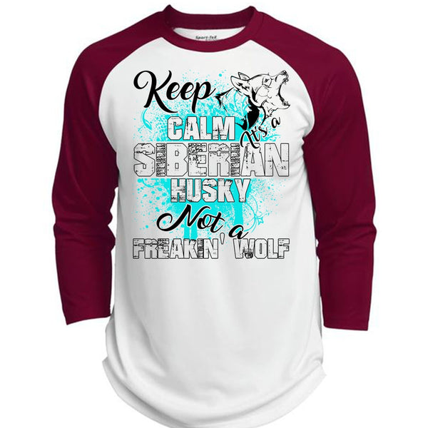 Keep Calm Siberian Husky T Shirt, I Love Dog T Shirt, Awesome T-Shirts  (Polyester Game Baseball Jersey)