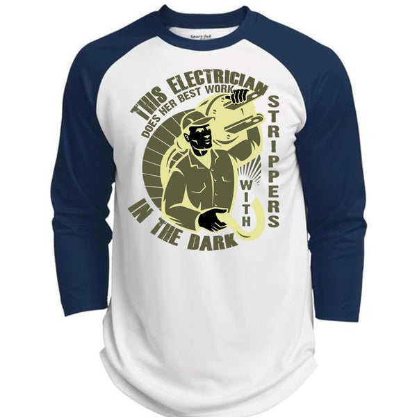 This Is Electrician T Shirt, In The Dark T Shirt, Awesome T-Shirts  (Polyester Game Baseball Jersey)