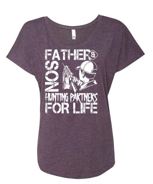 Father And Son Hunting Partners T Shirt, Being A Son T Shirt, Cool Shirt (Ladies' Triblend Dolman Sleeve)