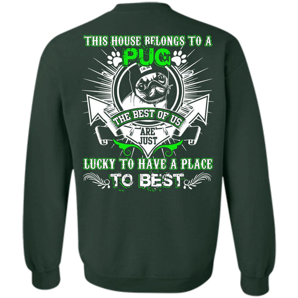 Lucky To Have A Place T Shirt, I Love Pug Sweatshirt