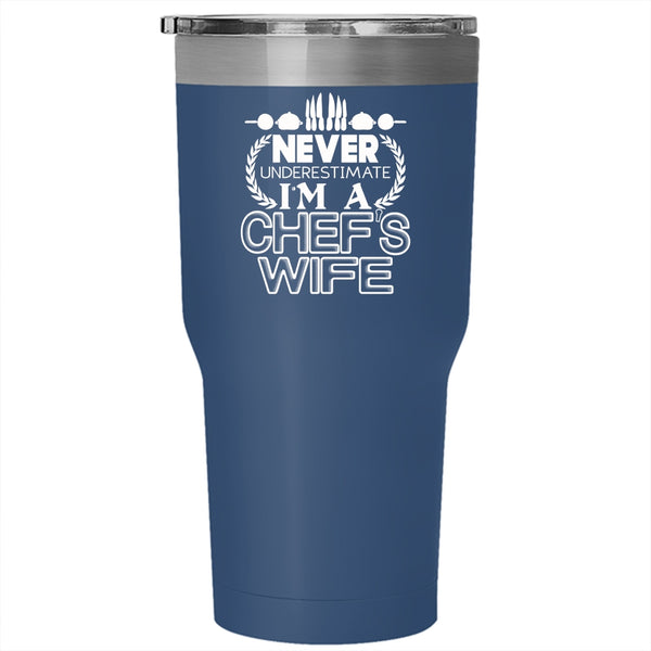 I'm A Chef's Wife Tumbler 30 oz Stainless Steel, Cool Just Married Travel Mug