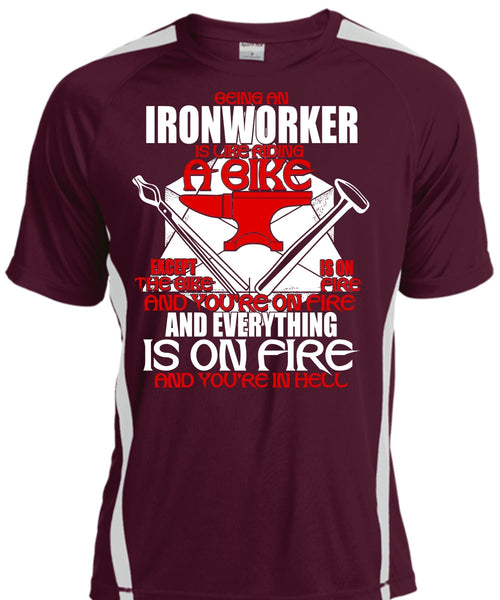 Being An Ironworker T Shirt, Like Riding A Bike T Shirt, Cool Shirt