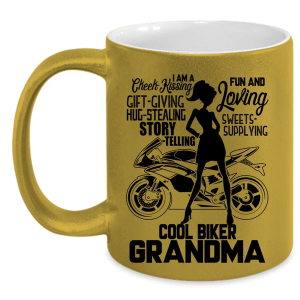 Cool Biker Grandma Coffee Mug, I Am A Cool Biker Grandma Accent Mug