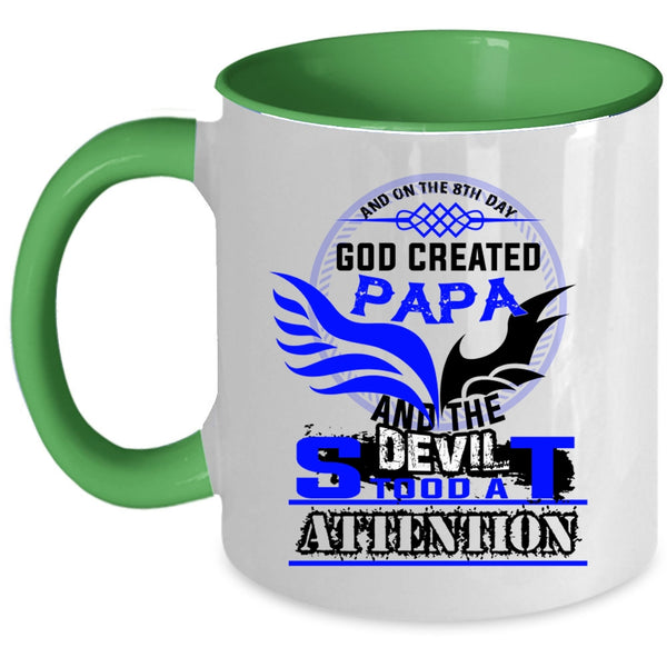 Best Dad Ever Coffee Mug, On The 8th Day God Created Papa Accent Mug