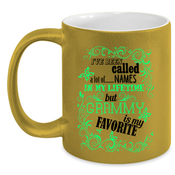 Cute Grandma Coffee Mug, Grammy Is My Favorite Name Accent Mug