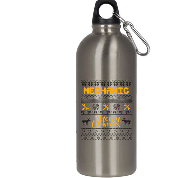 Mechanic 20 oz Stainless Steel Bottle,Merry Christmas Outdoor Sports Water Bottle