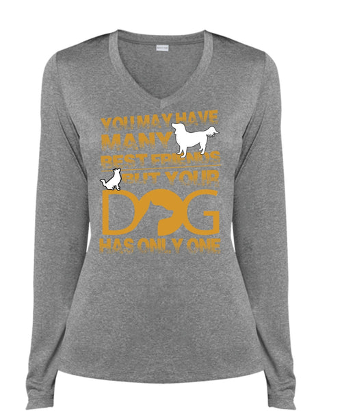 Your Dog Has Only One T Shirt, You May Have Many Best Friend T Shirt, Cool Shirt (Ladies LS Heather V-Neck)