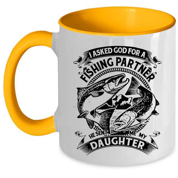 He Sent Me My Daughter Coffee Mug, Fishing Partner Accent Mug