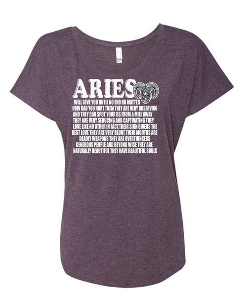 Aries Will Love You T Shirt, They Have Beautiful Souls T Shirt, Cool Shirt (Ladies' Triblend Dolman Sleeve)
