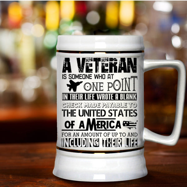 Cool Gift For Veteran Beer Stein 22oz, A Veteran Beer Mug