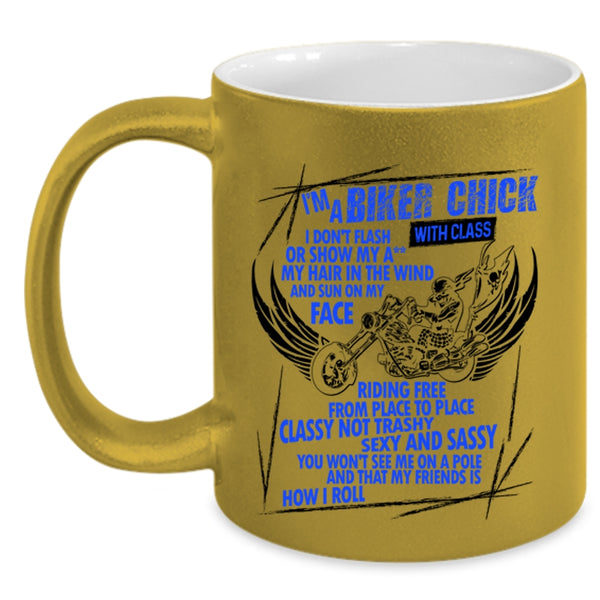 Cool Bikers Coffee Mug, I'm A Biker Chick Accent Mug