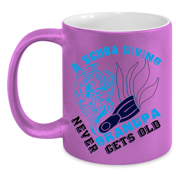 Never Get Old Coffee Mug, A Scuba Diving Grandpa Accent Mug