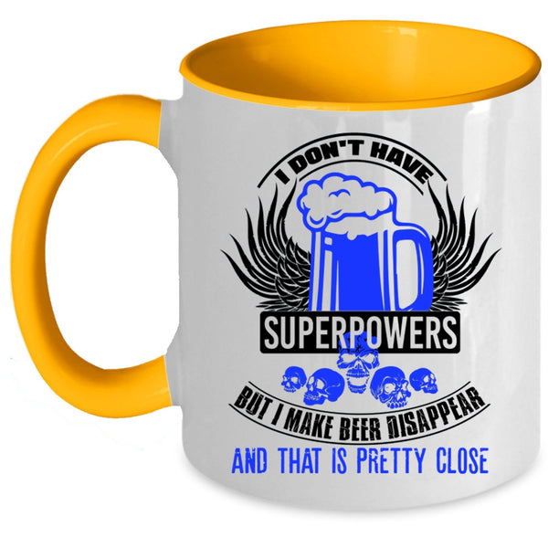 Funny Beer Drinker Coffee Mug, I Make Beer Disappear Accent Mug