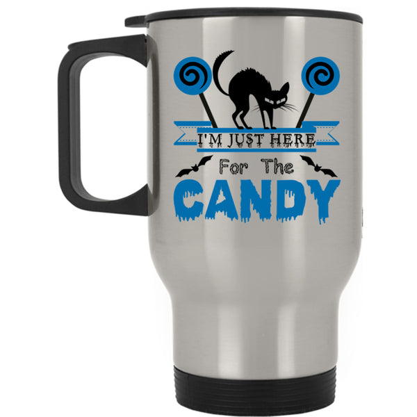Cute Cats Travel Mug, I'm Just Here For The Candy Mug