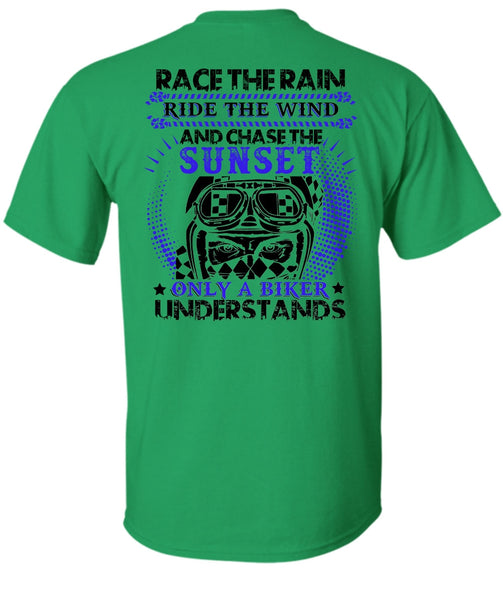 Race The Rain T Shirt, I Love Biker T Shirt