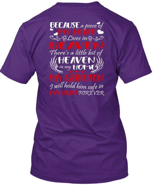 Heaven In My Home My Grandson T Shirt, My Heart Lives In Heaven T Shirt