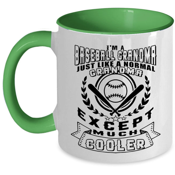 Cool Baseball Grandma Coffee Mug, I'm A Baseball Grandma Accent Mug
