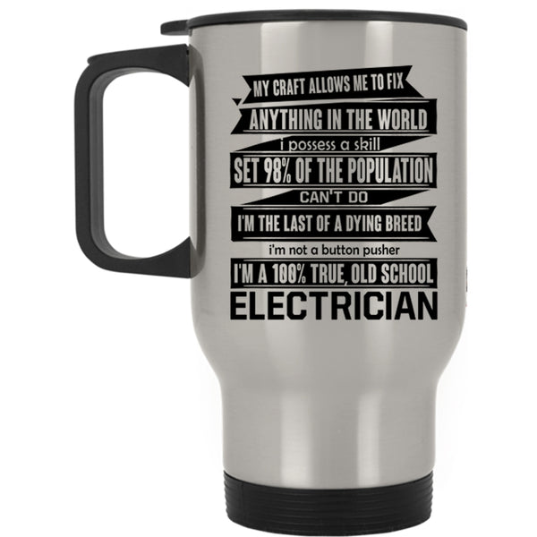 Cute Electrician Travel Mug, Old School Electrician Mug