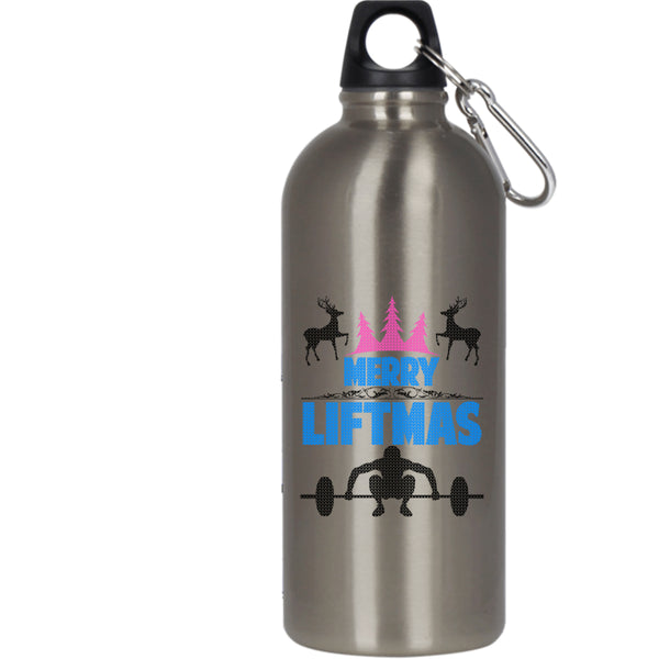 Merry Liftmas 20 oz Stainless Steel Bottle,Merry Little Christmas Outdoor Sports Water Bottle