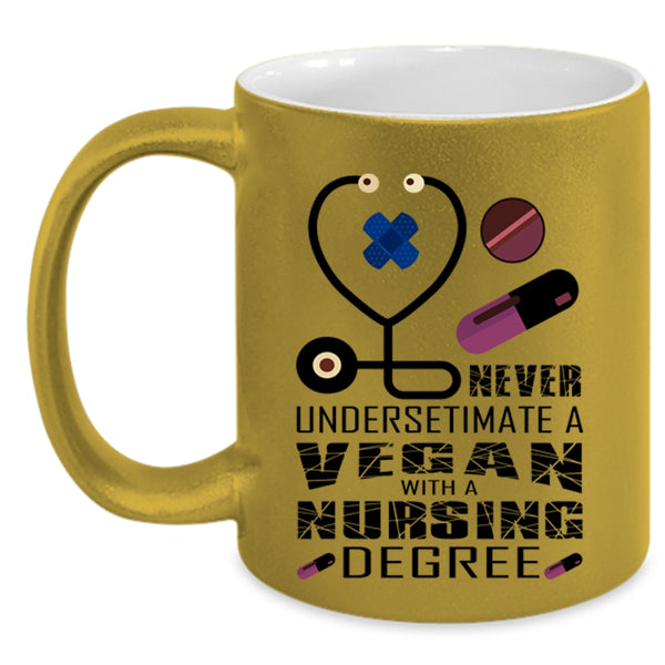 Cool Vegan Coffee Mug, A Vegan With A Nursing Degree Accent Mug