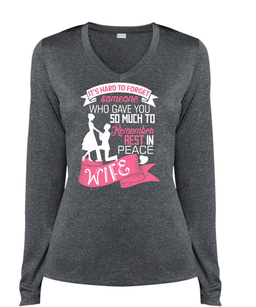 Remember Rest In Peace Wife T Shirt, Being A Wife T Shirt, Cool Shirt (Ladies LS Heather V-Neck)