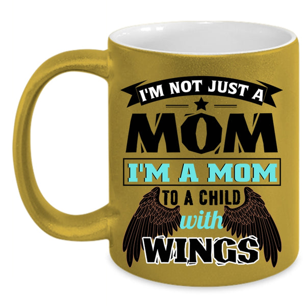Cute Kids Coffee Mug, I'm A Mom To A Child With Wings Accent Mug