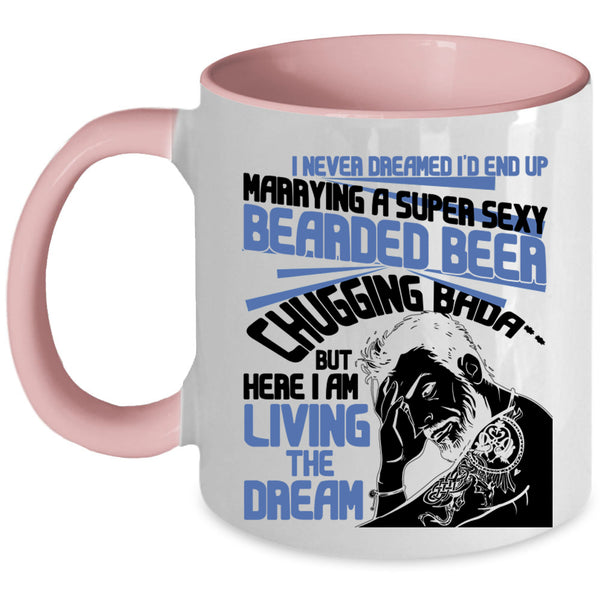Cool Just Married Coffee Mug, I'd End Up Marrying A Bearded Beer Accent Mug