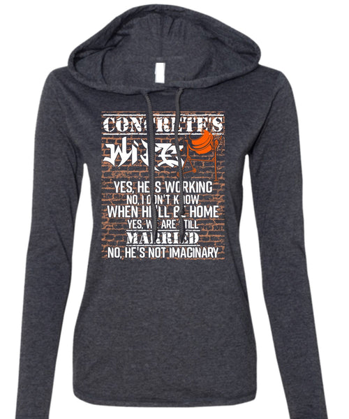 Concrete's Wife T Shirt, We Are Still Married T Shirt (Anvil Ladies Ringspun Hooded)