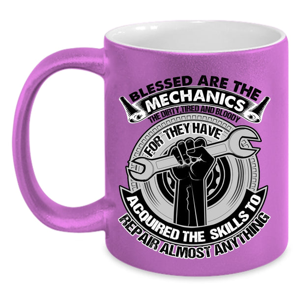 Awesome Mechanics Coffee Mug, Blessed Are The Mechanics Accent Mug