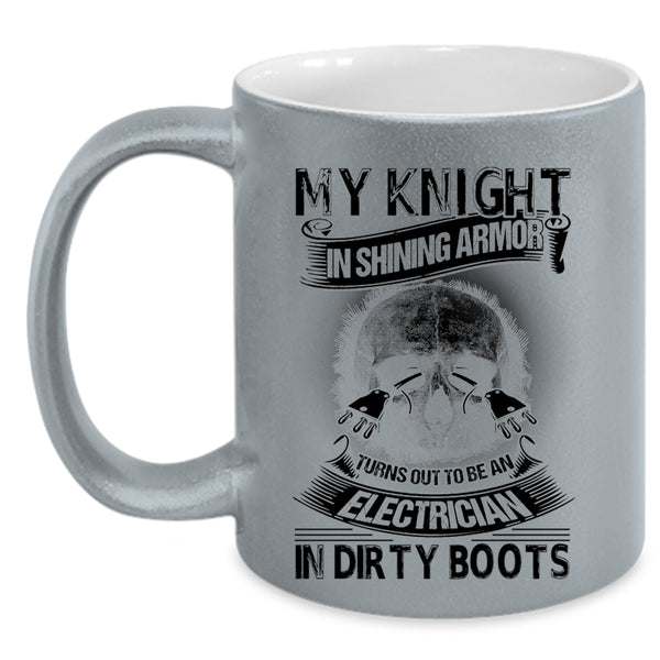 Cool Electricians Coffee Mug, To Be An Electrician In Dirty Boots Accent Mug