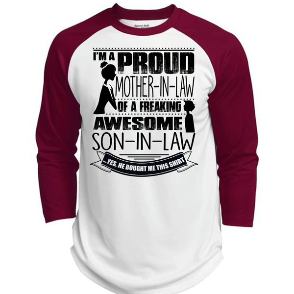 I'm A Proud Mother In Law T Shirt, I Love Mom T Shirt, Awesome T-Shirts  (Polyester Game Baseball Jersey)