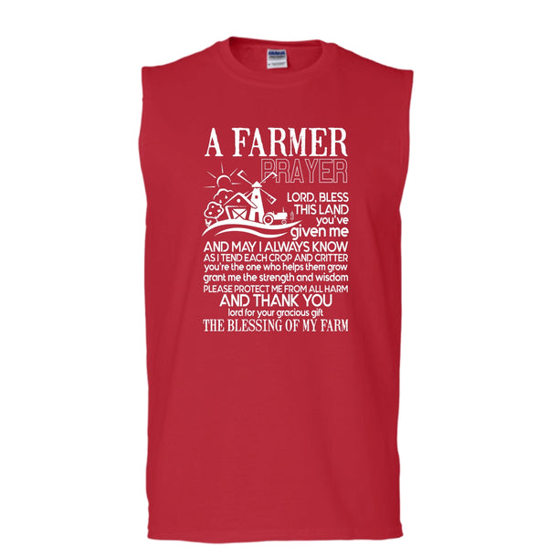 A Farmer Prayer T Shirt, Coolest Farmer T Shirt, Cool T Shirt (Men's Cotton Sleeveless)