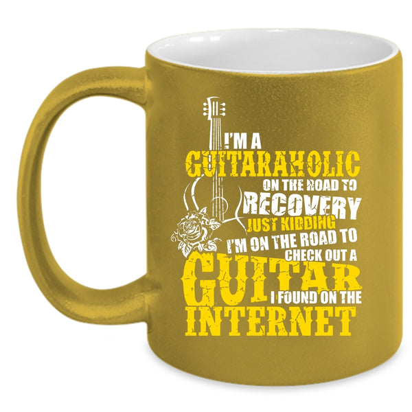 I'm A Guitaraholic Coffee Mug, Funny Gift For Guitarist Coffee Cup