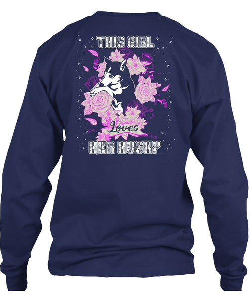 This Girl Loves Her Husky T Shirt, My Pets T Shirt