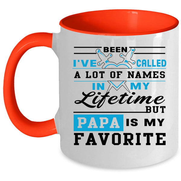 Cool Gift For Dad Coffee Mug, Papa Is My Favorite Name Accent Mug