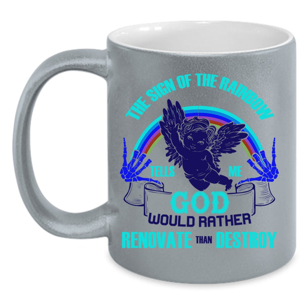 Cool Rainbow Coffee Mug, The Sign Of The Rainbow Accent Mug