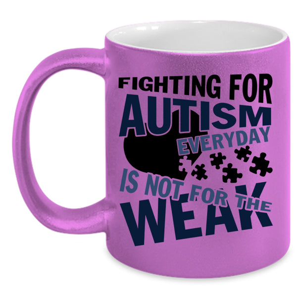Cute Autism Child Coffee Mug, Fighting For Autism Everyday Accent Mug