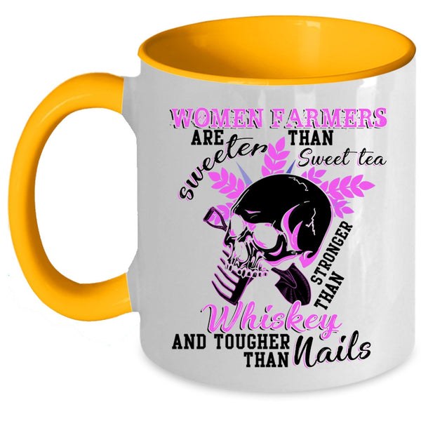 Funny Coffee Mug, Women Farmers Are Sweeter Than Sweet Tea Accent Mug