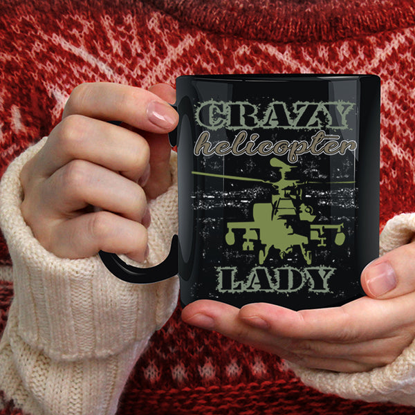 Crazy Helicopter Lady Coffee Mug, Awesome Lady Coffee Cup