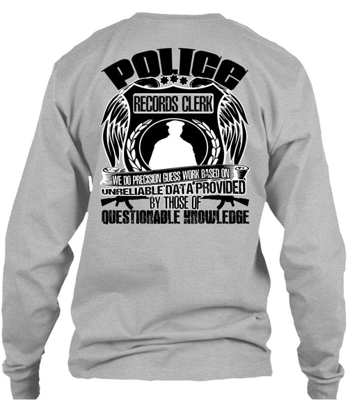 Police Records Clerk T Shirt, I Love Police T Shirt